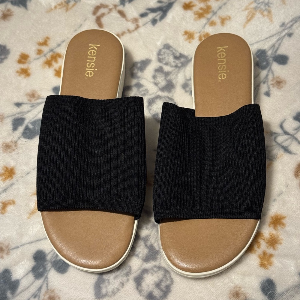 Ellie Black Slide Sandals for Women